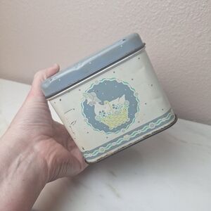 Vtg 80s metal canister "Mother Goose" "Goose In Basket" By Cheinco